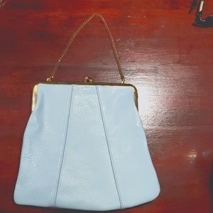 Vintage light blue/aqua leather purse.
